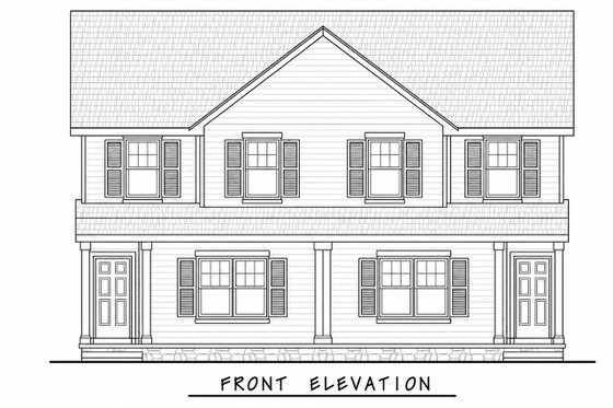 Exterior - Front Elevation 3 for Farmhouse House Plan #20-2627 - 3 bed, 2.5 bath