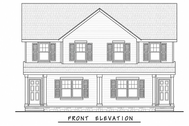 Architectural House Design - Exterior - Front Elevation 3 for Farmhouse House Plan #20-2627 - 3 bed, 2.5 bath
