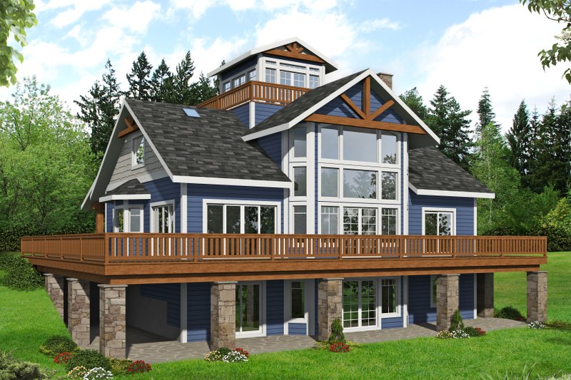 Beach Style House Plan - 1 Beds 2 Baths 2662 Sq/Ft Plan #117-896