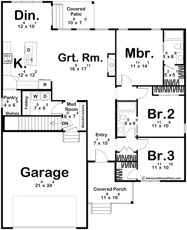 Farmhouse Floor Plan - Main Floor Plan #455-593