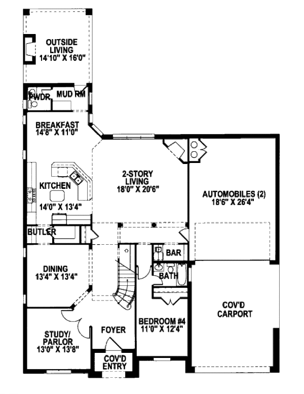 European Floor Plan - Main Floor Plan #141-350