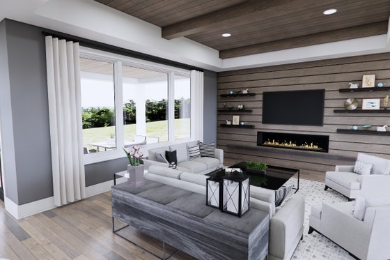 Interior - Family Room for Farmhouse House Plan #51-1235 - 3 bed, 3.5 bath
