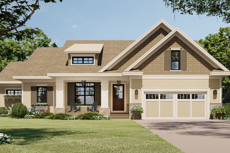 Architectural House Design - Traditional Exterior - Front Elevation Plan #51-1182