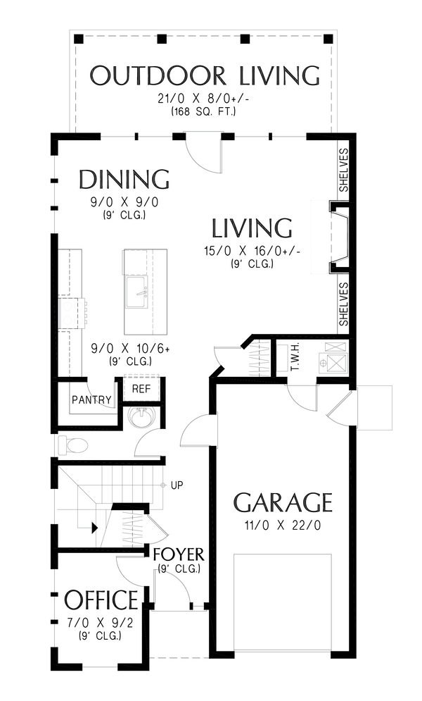 House Blueprint - Farmhouse Floor Plan - Main Floor Plan #48-1209
