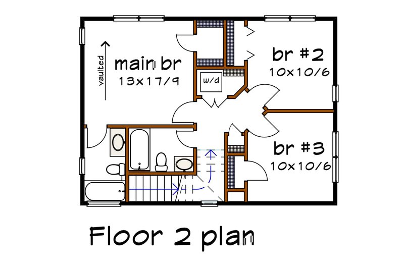 Architectural House Design - Floor Plan - Upper Floor for Modern House Plan #79-365 - 3 bed, 2.5 bath