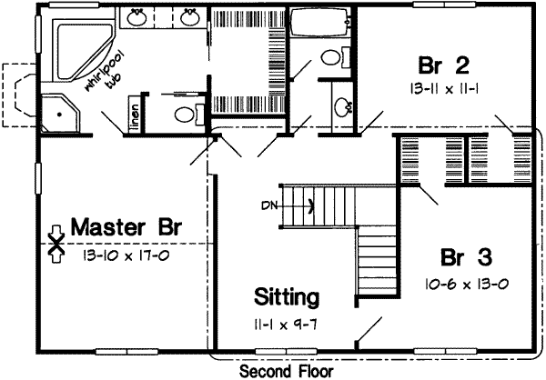 Country Floor Plan - Upper Floor Plan #312-550