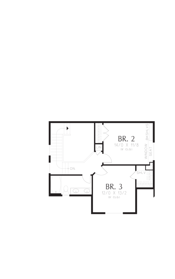 Architectural House Design - Cottage Floor Plan - Upper Floor Plan #48-575
