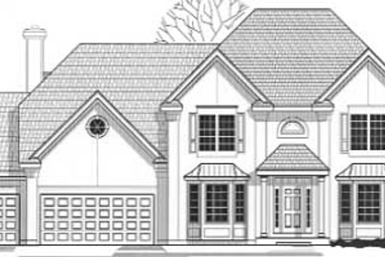 Exterior - Front Elevation for Traditional House Plan #67-556 - 4 bed, 3.5 bath