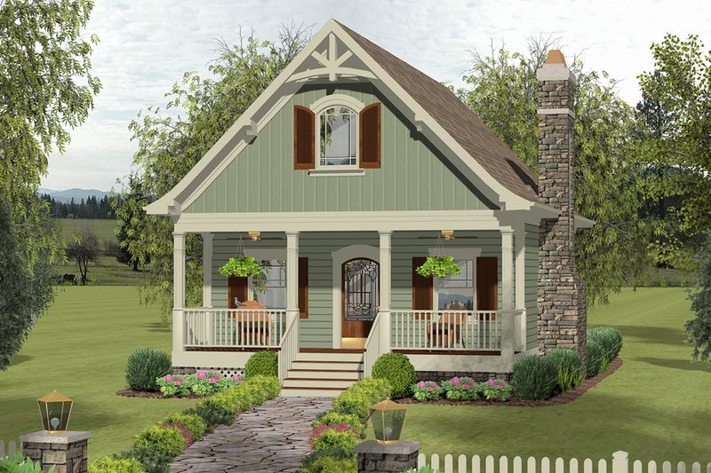 Architectural House Design - Craftsman Exterior - Front Elevation Plan #56-721