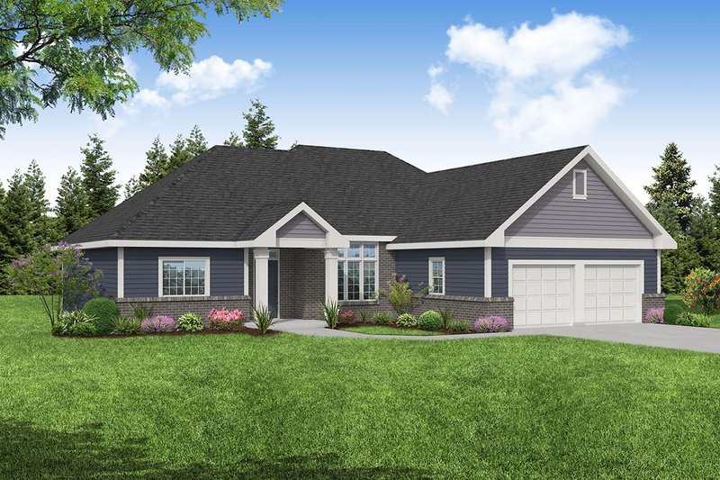 Architectural House Design - Ranch Exterior - Front Elevation Plan #124-270