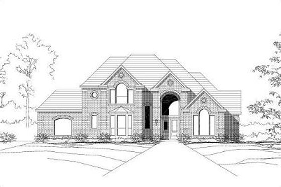 Exterior - Front Elevation for European House Plan #411-562 - 4 bed, 2.5 bath