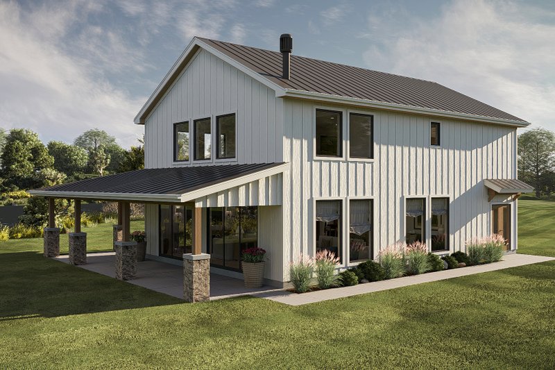 Barndominium Style House Plan - 2 Beds 2.5 Baths 2076 Sq/Ft Plan #455-595