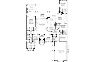 Floor Plan - Main Floor for Mediterranean House Plan #930-13 - 4 bed, 4.5 bath