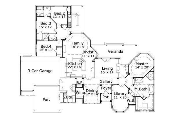 European Floor Plan - Main Floor Plan #411-688