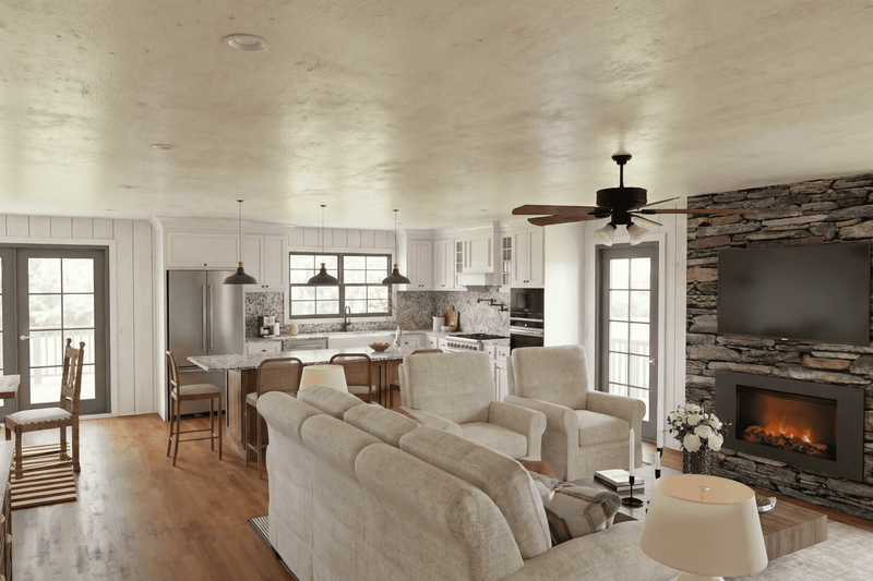 Architectural House Design - Interior - Family Room for Cottage House Plan #923-454 - 3 bed, 2.5 bath