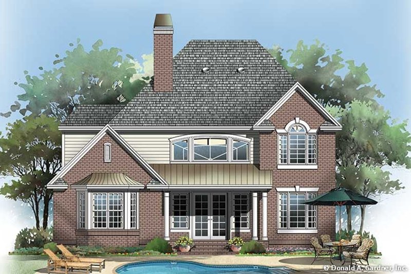 Home Plan - Exterior - Rear Elevation 1 for Traditional House Plan #929-45 - 4 bed, 3.5 bath