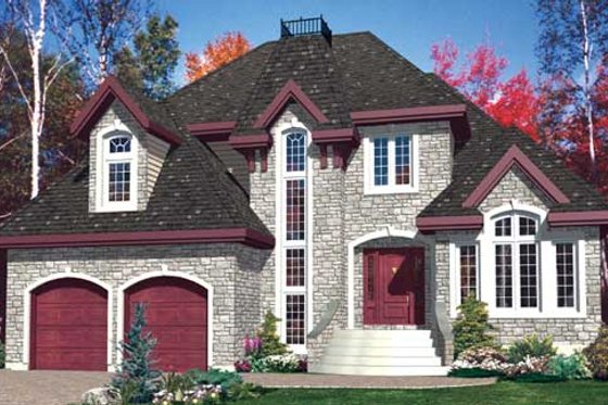 Exterior - Front Elevation for European House Plan #138-288 - 3 bed, 1.5 bath