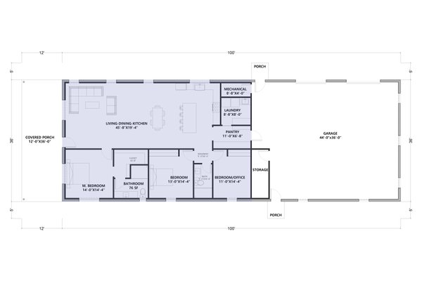 Dream House Plan - Barndominium Floor Plan - Main Floor Plan #1107-46