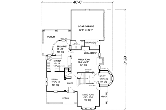 Floor Plan - Main Floor for Victorian House Plan #410-104 - 4 bed, 3.5 bath