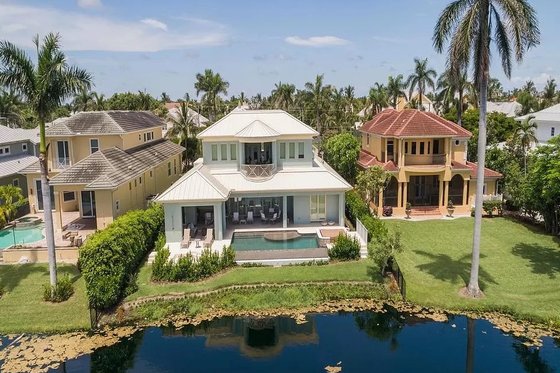 Exterior - Rear Elevation for Beach House Plan #548-56 - 5 bed, 5.5 bath