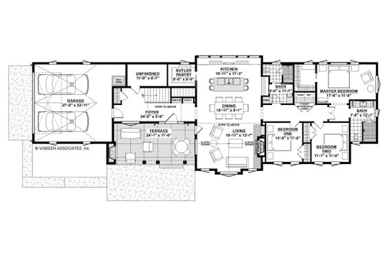 Floor Plan - Main Floor for Contemporary House Plan #928-326 - 3 bed, 2 bath