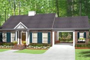 Southern Style House Plan - 1 Beds 1 Baths 815 Sq/Ft Plan #406-9619 