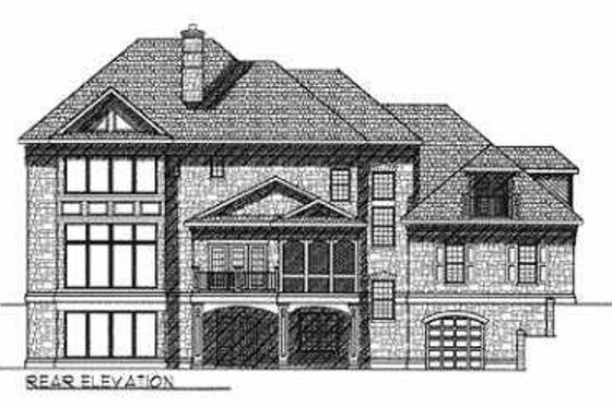 Exterior - Rear Elevation for Southern House Plan #70-552 - 4 bed, 4.5 bath