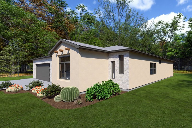 House Design - Exterior - Other Elevation 1 for Contemporary House Plan #1111-22 - 3 bed, 2 bath