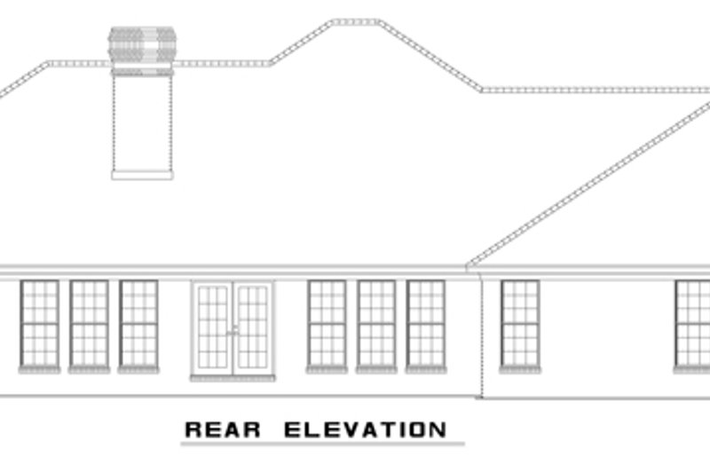 House Blueprint - Exterior - Rear Elevation for Traditional House Plan #17-586 - 4 bed, 2 bath