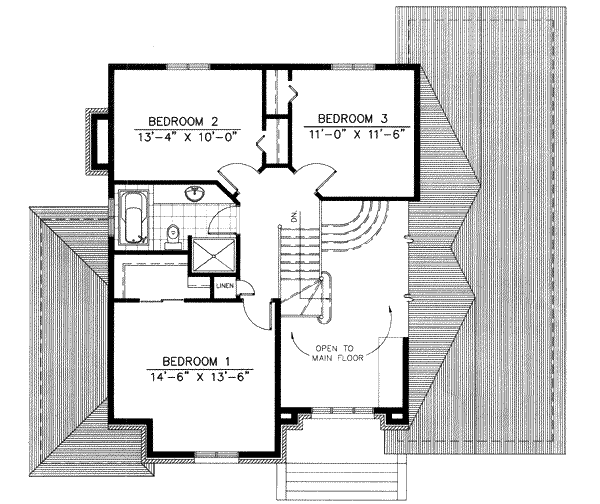 European Floor Plan - Upper Floor Plan #138-154