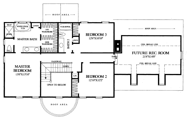 Home Plan - Southern Floor Plan - Upper Floor Plan #137-129