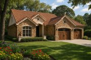 European Style House Plan - 4 Beds 3 Baths 1875 Sq/Ft Plan #17-122 Exterior 