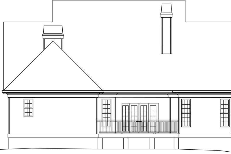 House Plan Design - Exterior - Rear Elevation for European House Plan #119-266 - 4 bed, 3 bath