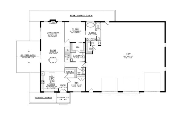Barndominium Floor Plan - Main Floor Plan #1064-375