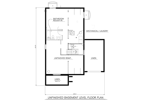House Plan Design - Floor Plan - Lower Floor for Traditional House Plan #1122-9 - 3 bed, 1 bath