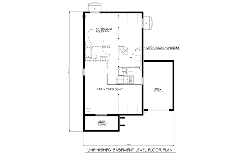 House Plan Design - Floor Plan - Lower Floor for Traditional House Plan #1122-9 - 3 bed, 1 bath