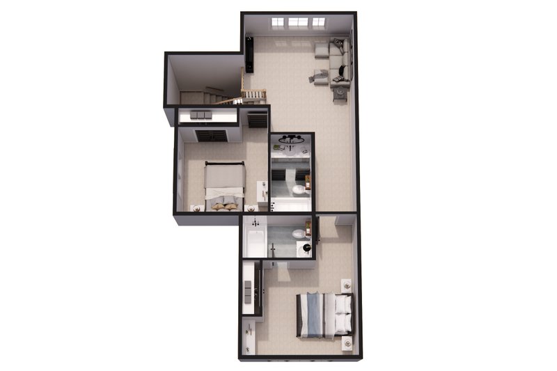 Architectural House Design - Floor Plan - Upper Floor 1 for Farmhouse House Plan #51-1263 - 3 bed, 3.5 bath