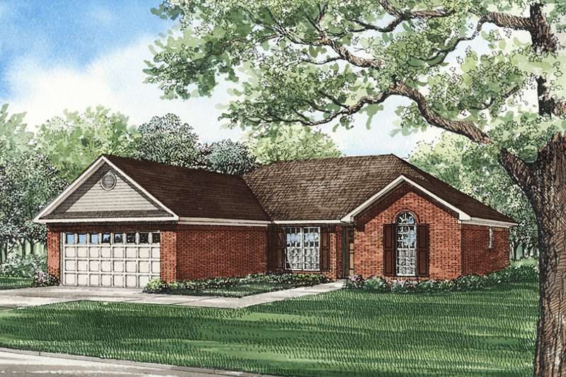 Architectural House Design - Traditional Exterior - Front Elevation Plan #17-104