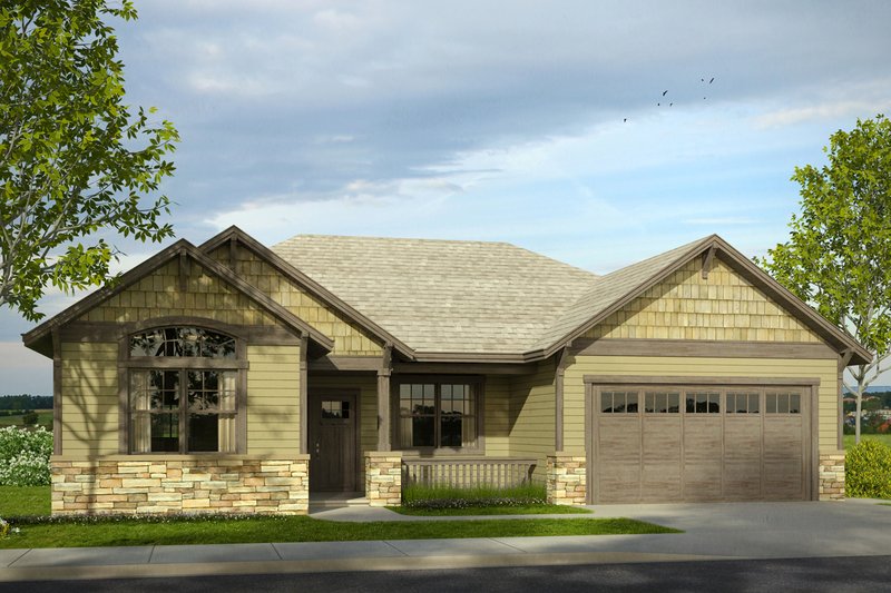 Architectural House Design - Ranch Exterior - Front Elevation Plan #124-1001
