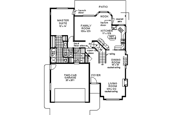 Floor Plan - Main Floor for European House Plan #18-238 - 4 bed, 2.5 bath