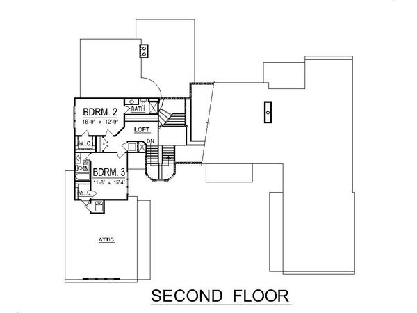 Traditional Floor Plan - Upper Floor Plan #458-1