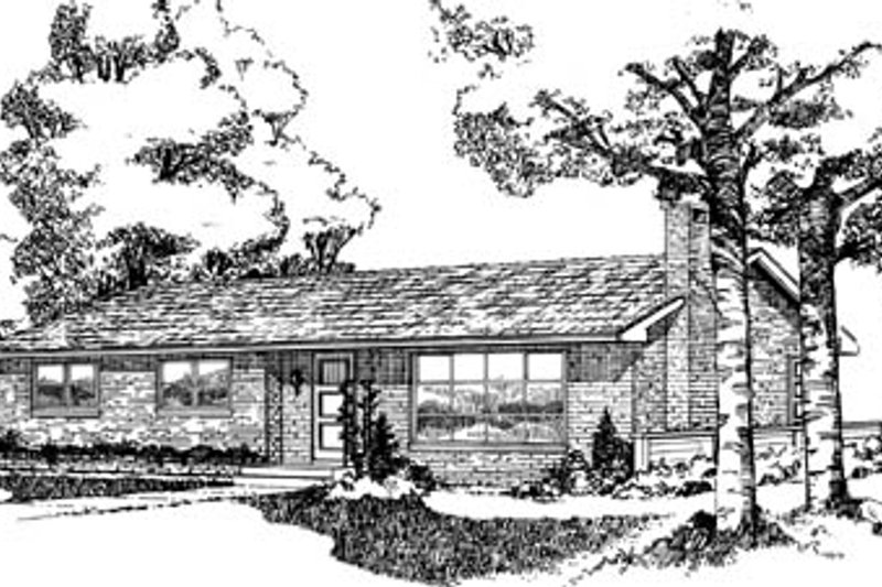 Ranch Style House Plan - 3 Beds 2 Baths 1297 Sq/Ft Plan #47-438