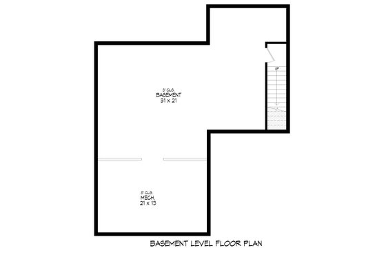 Floor Plan - Lower Floor for Southern House Plan #932-949 - 3 bed, 2 bath