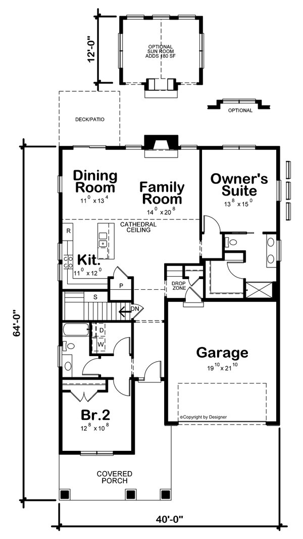 Craftsman Floor Plan - Main Floor Plan #20-2470