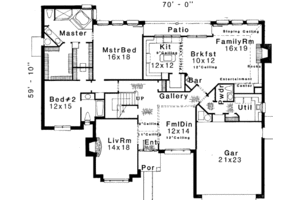 Floor Plan - Main Floor for European House Plan #310-148 - 4 bed, 3.5 bath