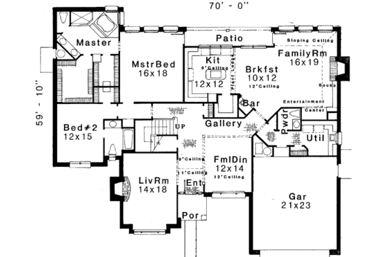 Floor Plan - Main Floor for European House Plan #310-148 - 4 bed, 3.5 bath