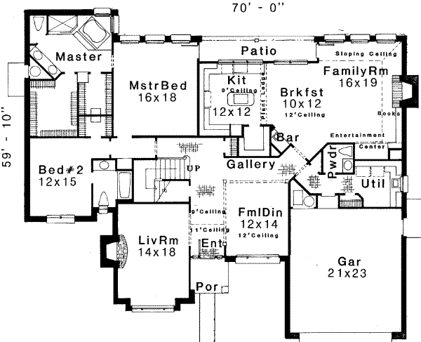 European Floor Plan - Main Floor Plan #310-148