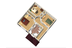 Floor Plan - Upper Floor 1 for Traditional House Plan #25-4414 - 3 bed, 1 bath