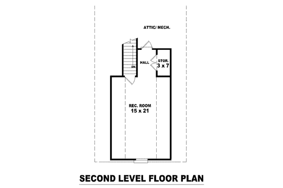 Floor Plan - Upper Floor for Colonial House Plan #81-1558 - 3 bed, 2 bath