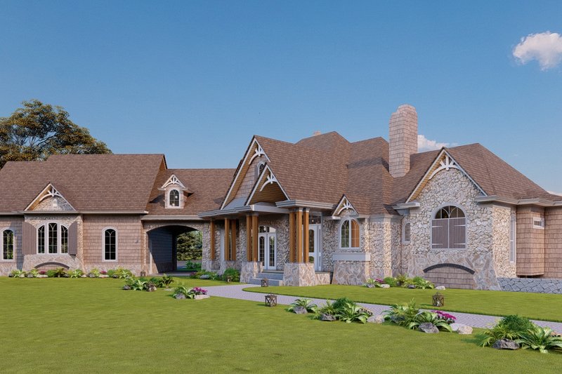 Home Plan - Exterior - Front Elevation 3 for Traditional House Plan #54-525 - 4 bed, 4.5 bath
